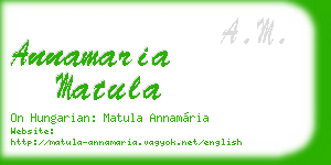 annamaria matula business card