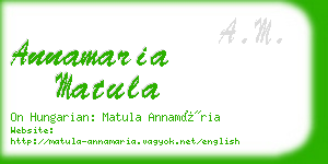 annamaria matula business card